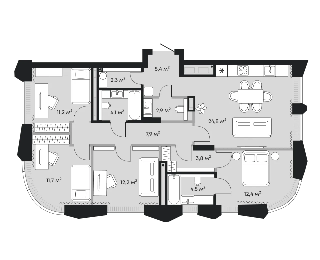 Планировка: Евро-5 103,2 м²