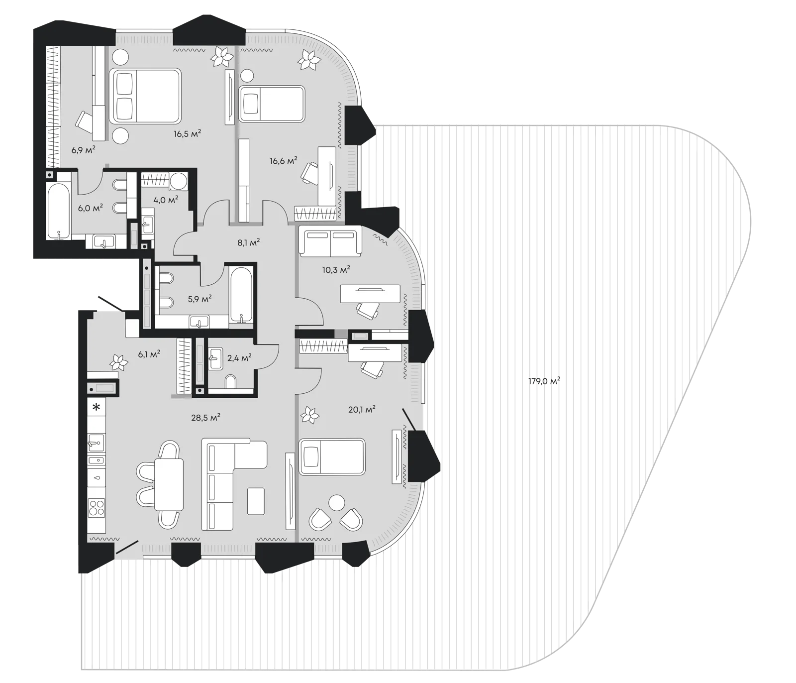 Планировка: Евро-5 310,4 м²